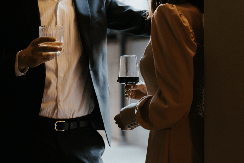 two sex friends couple flirting